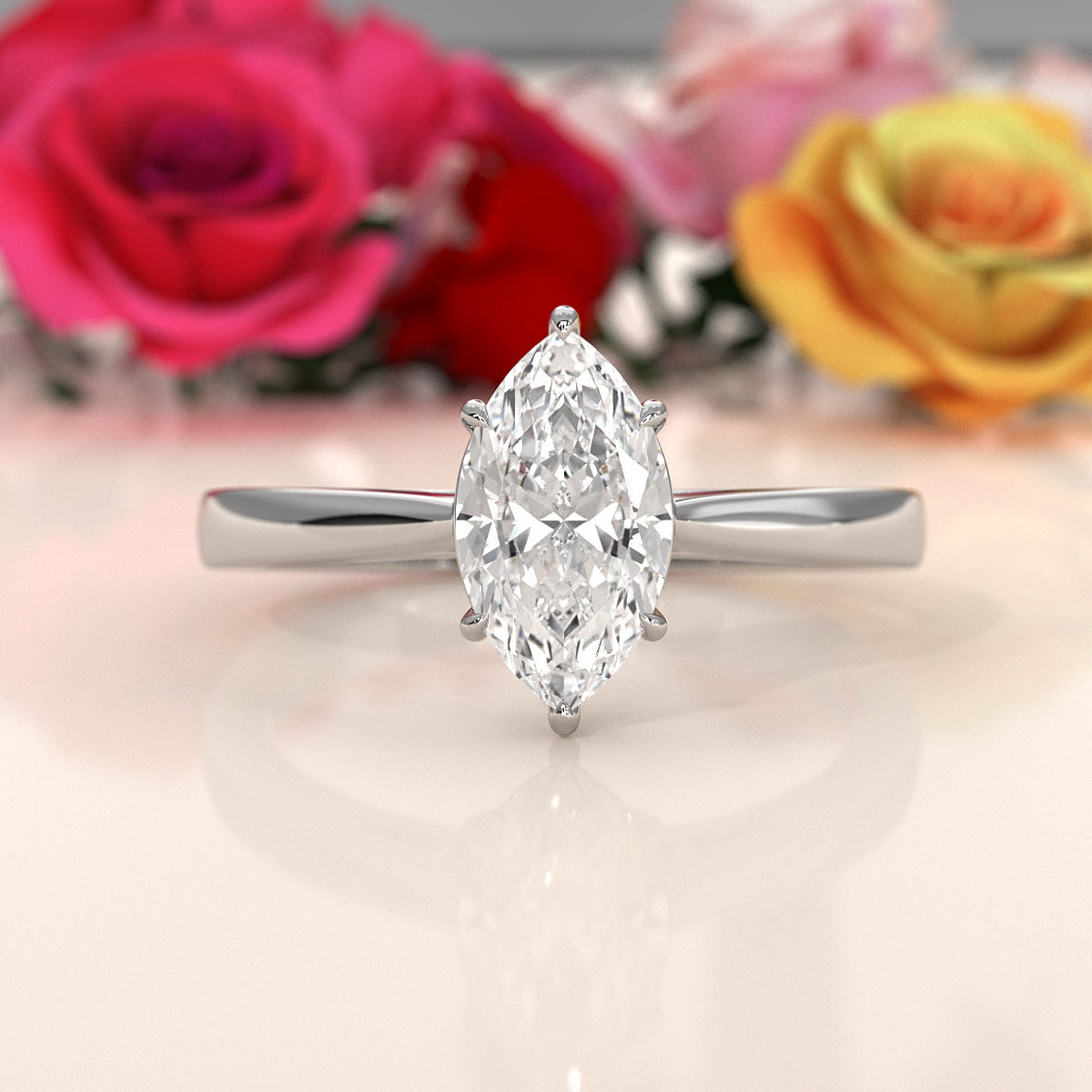 Lab Grown Diamond IGI Certified 4 Prong Solitaire Engagement Ring 4g Setting 1.00 Ctw.